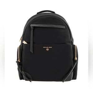Michael Kors Black and Gold Nylon Backpack (NWOT)